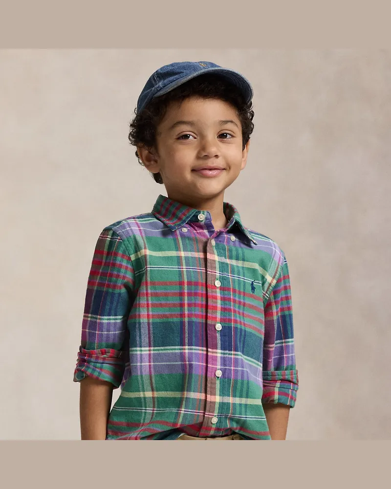 Ralph Lauren Kariertes Hemd aus Baumwolloxford Green