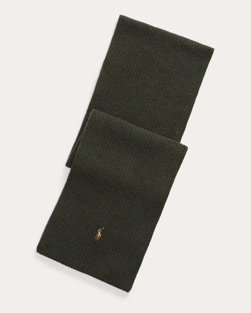 Ralph Lauren Rippenstrickschal aus Wollmischung Green