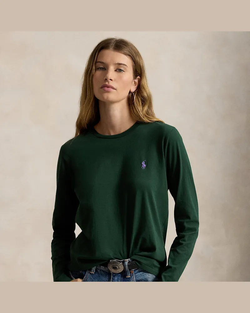 Ralph Lauren Classic-Fit Langarm-T-Shirt aus Jersey Green
