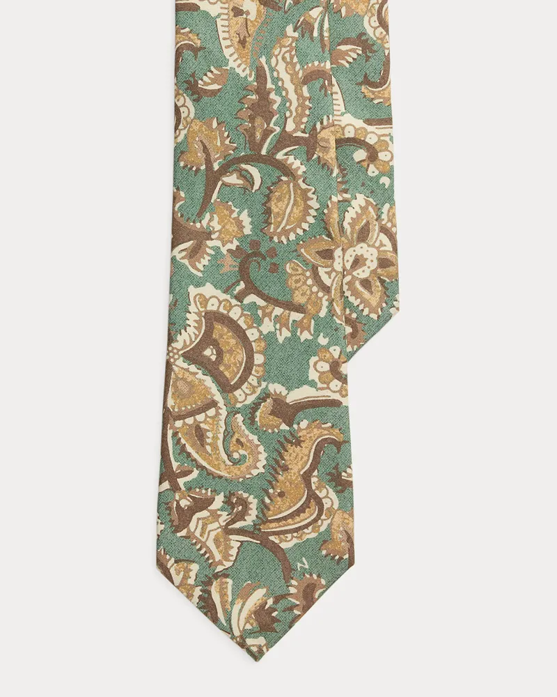 Ralph Lauren Habotai-Seidenkrawatte mit Paisleymuster Green