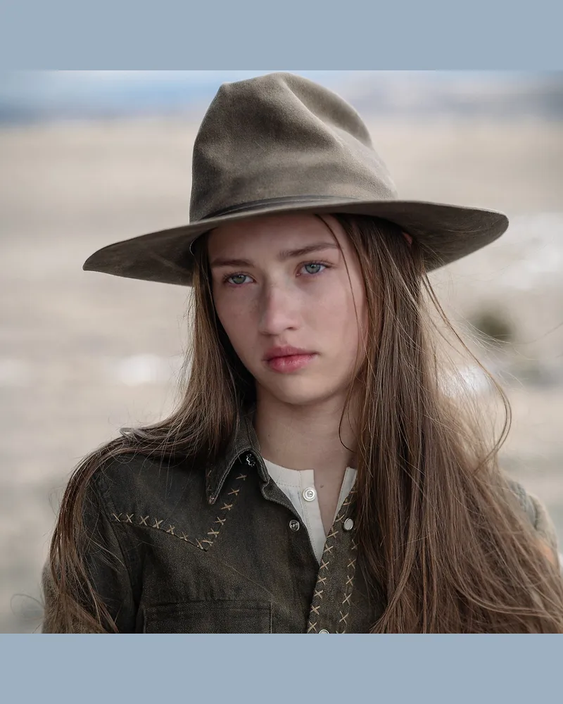 Ralph Lauren Denim-Westernhemd mit brauner Waschung Brown
