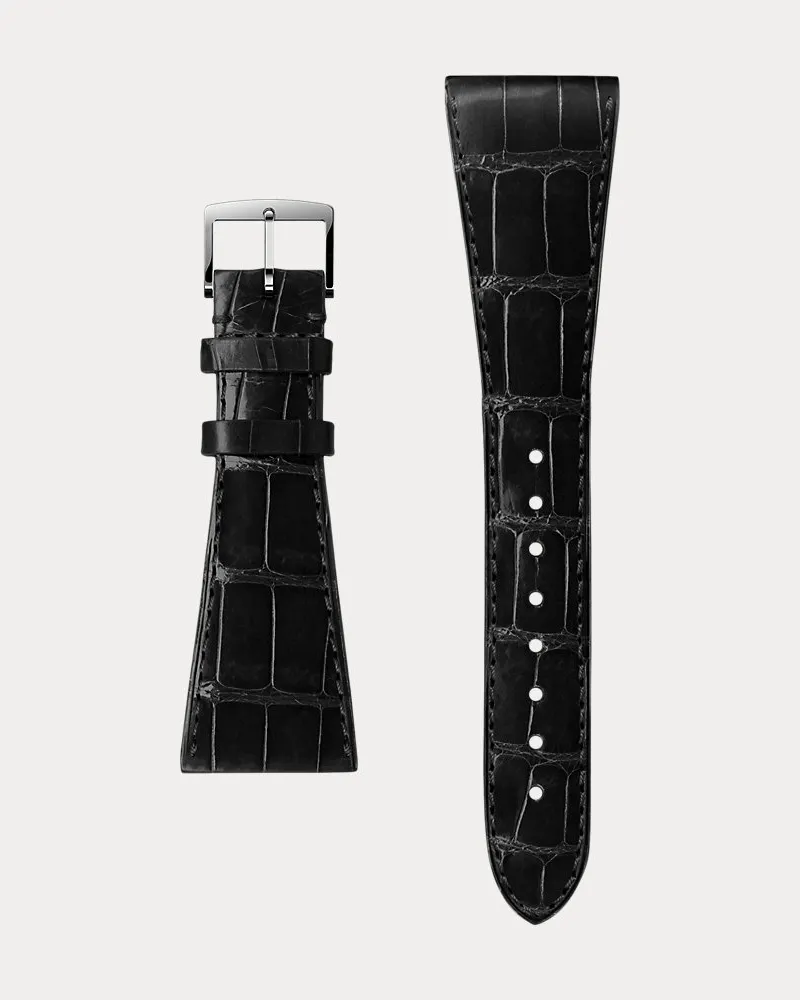 Ralph Lauren RL867-Uhrenarmband aus Alligatorleder Black