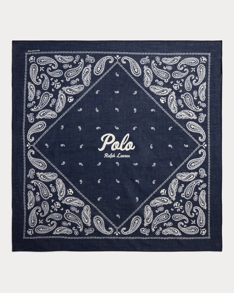 Ralph Lauren Baumwollbandana mit Logo & Paisley-Motiv Blue