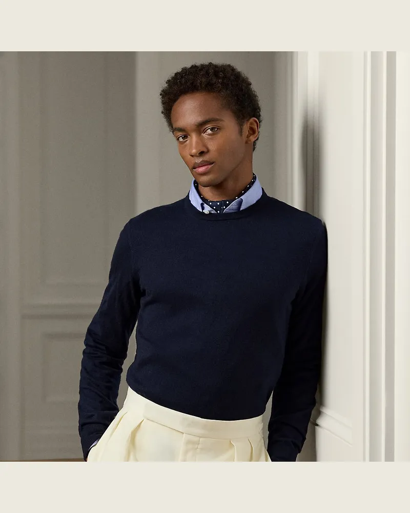 Ralph Lauren Rundhalspullover aus Kaschmir Blue