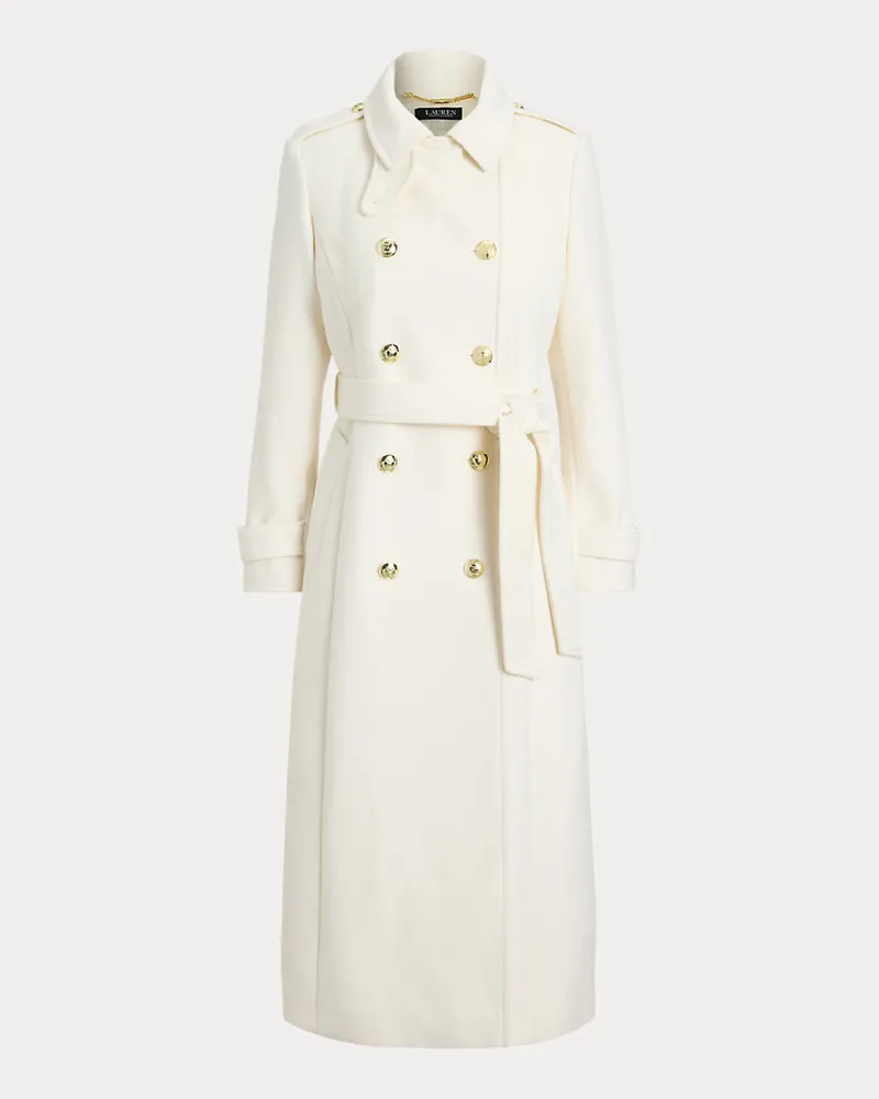Ralph Lauren Zweireihiger Mantel mit Tunnelkragen Cream