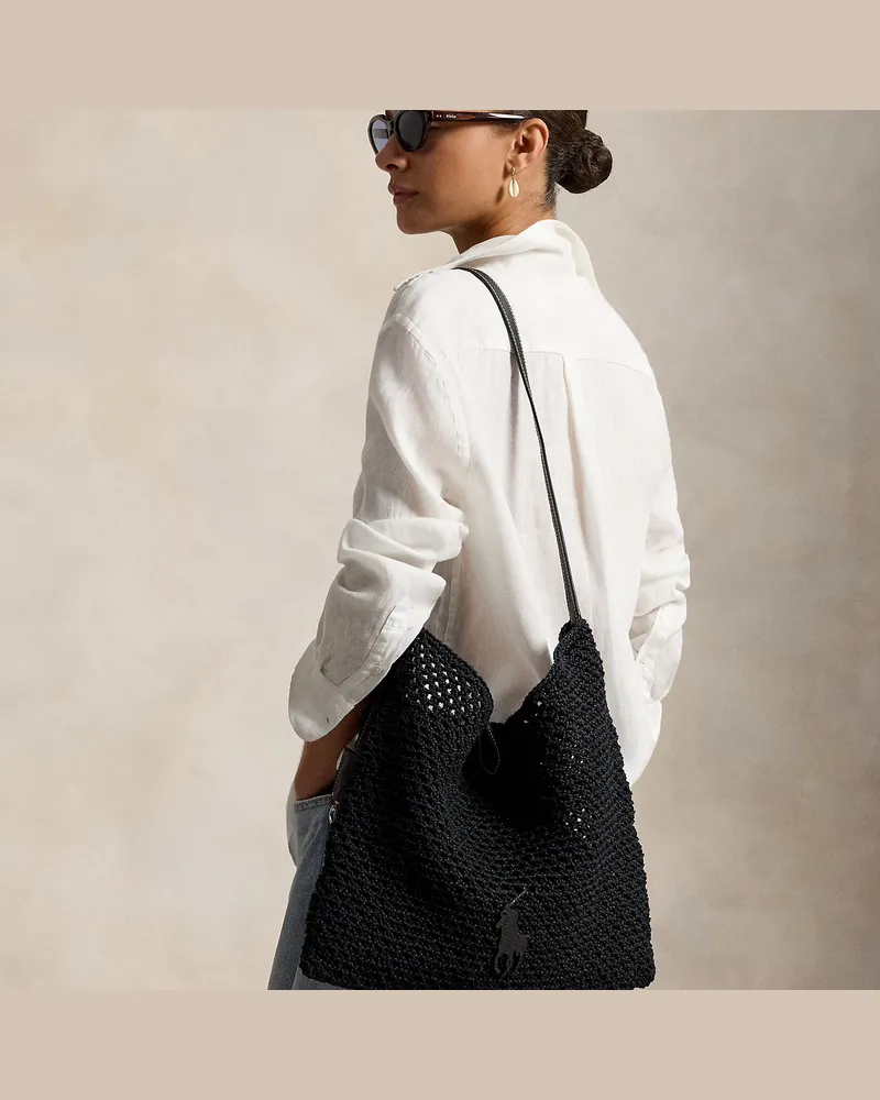 Ralph Lauren Umhängetasche Polo Play aus Kordsamt Black