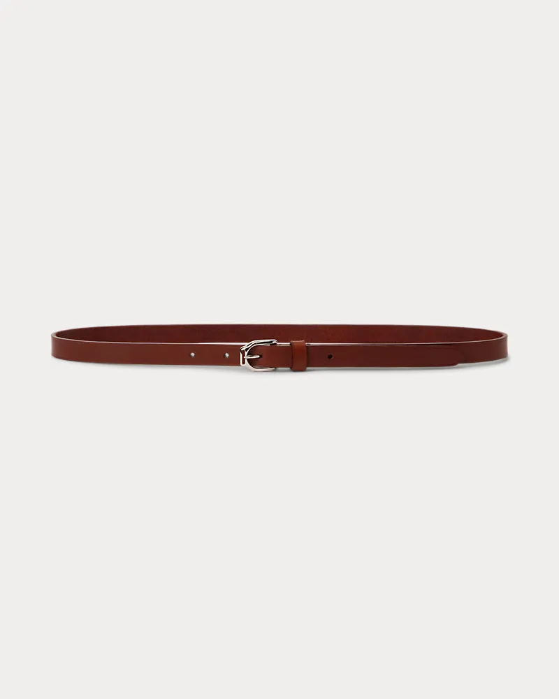 Ralph Lauren Schmaler Ledergürtel Welington Gold