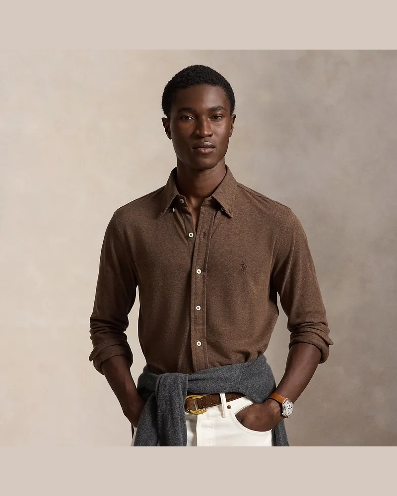 Ralph Lauren Featherweight Piqué-Hemd Brown