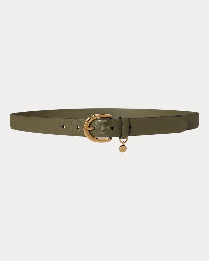 Ralph Lauren Gürtel aus Schraffurleder mit Anhänger Green