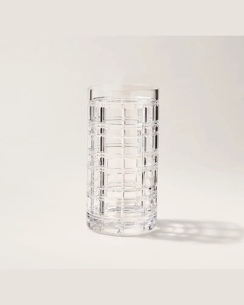 Ralph Lauren Home Vase Hudson mit Karomuster Clear