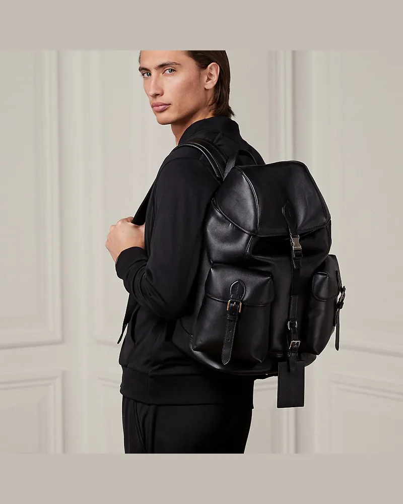 Ralph Lauren Rucksack aus Kalbsleder Black