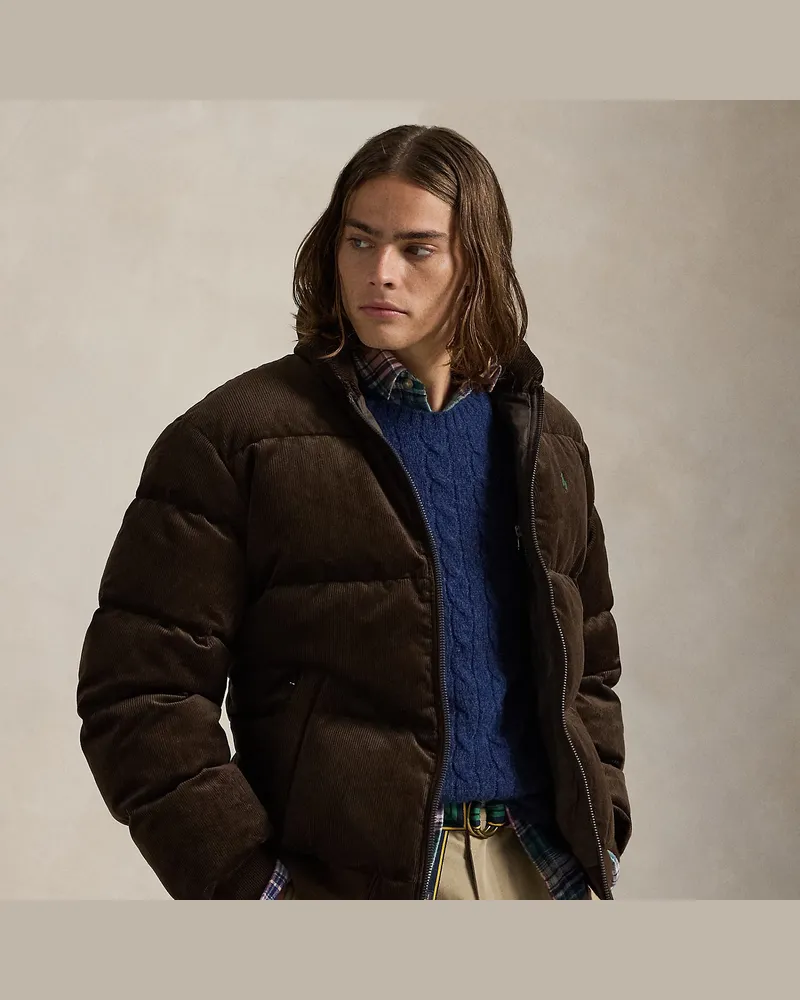 Ralph Lauren Daunenjacke aus Kordsamt Brown