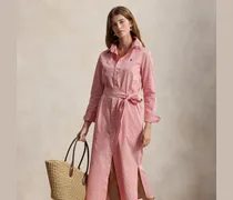 Gestreiftes Hemdkleid mit Gürtel