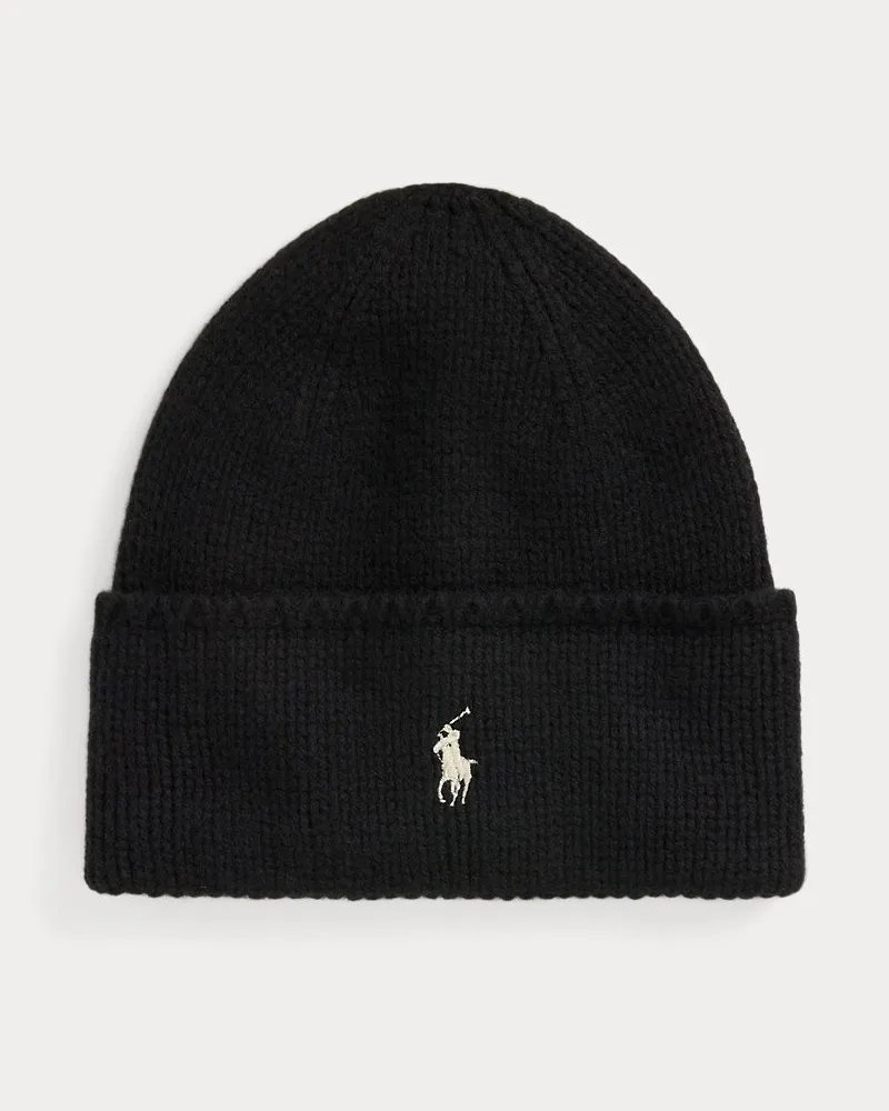 Ralph Lauren Strickmütze aus Wolle Black