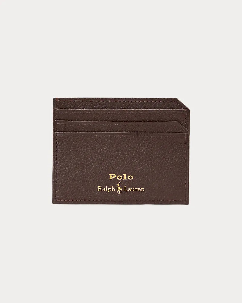 Ralph Lauren Kartenetui aus Narbenleder Brown