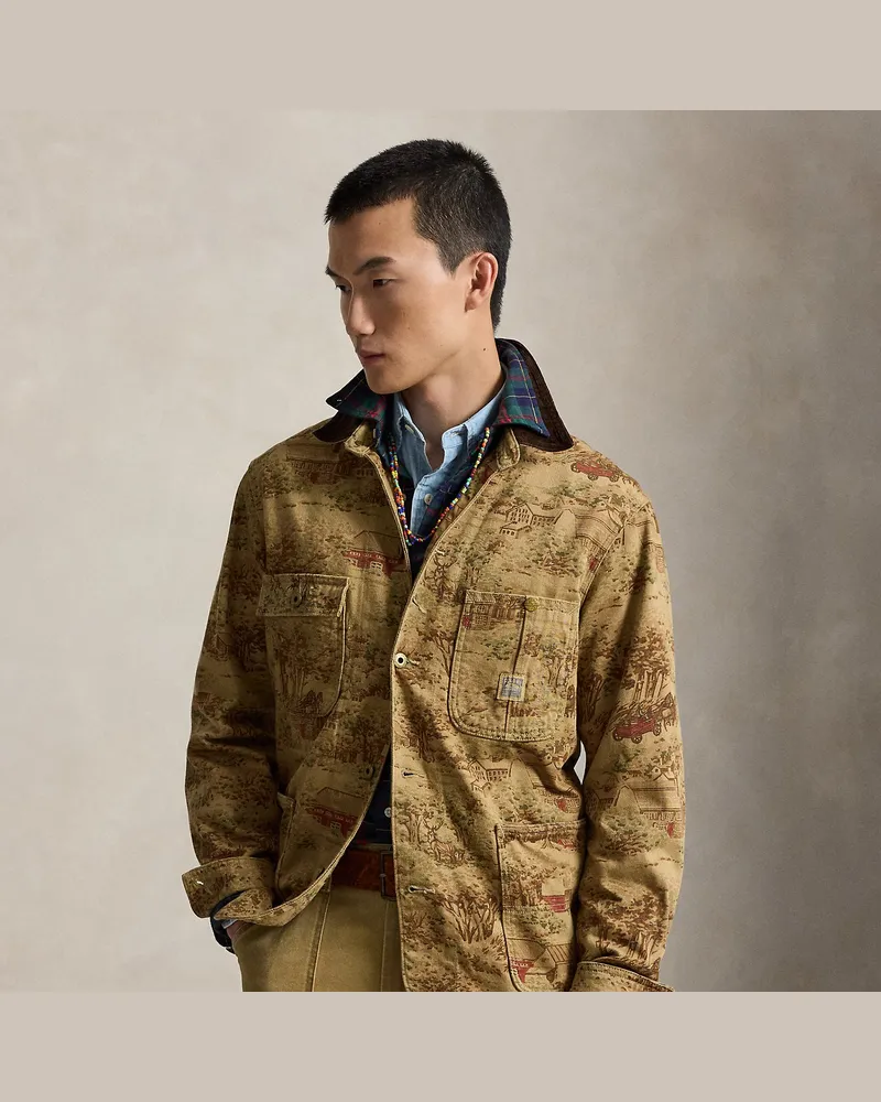 Ralph Lauren Utility-Jacke mit Toile-Motiv Tan