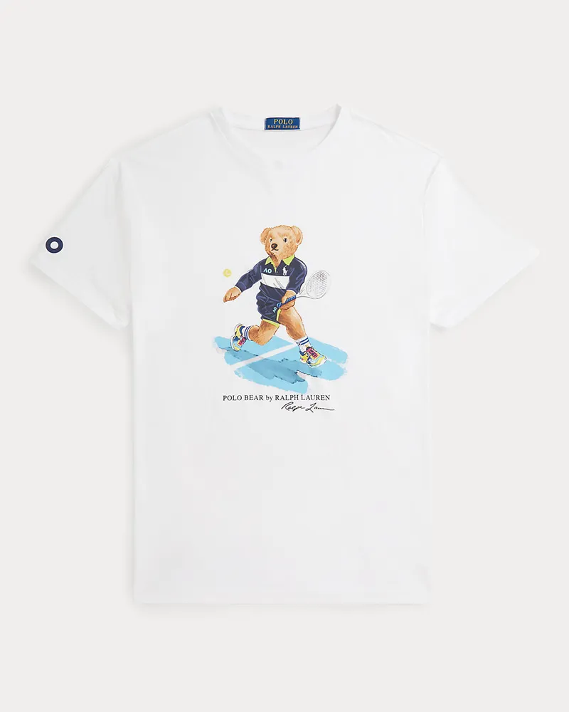 Ralph Lauren T-Shirt Australian Open mit Polo Bear White