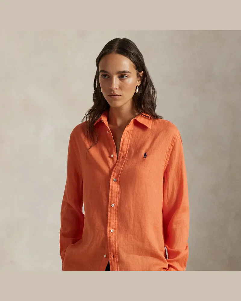 Ralph Lauren Classic-Fit Leinenhemd Orange