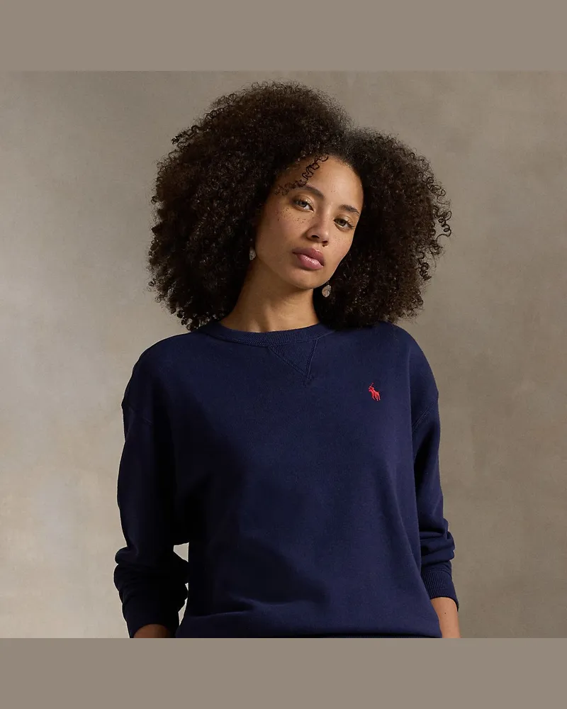 Ralph Lauren Leichter Rundhalspullover aus Fleece Blue