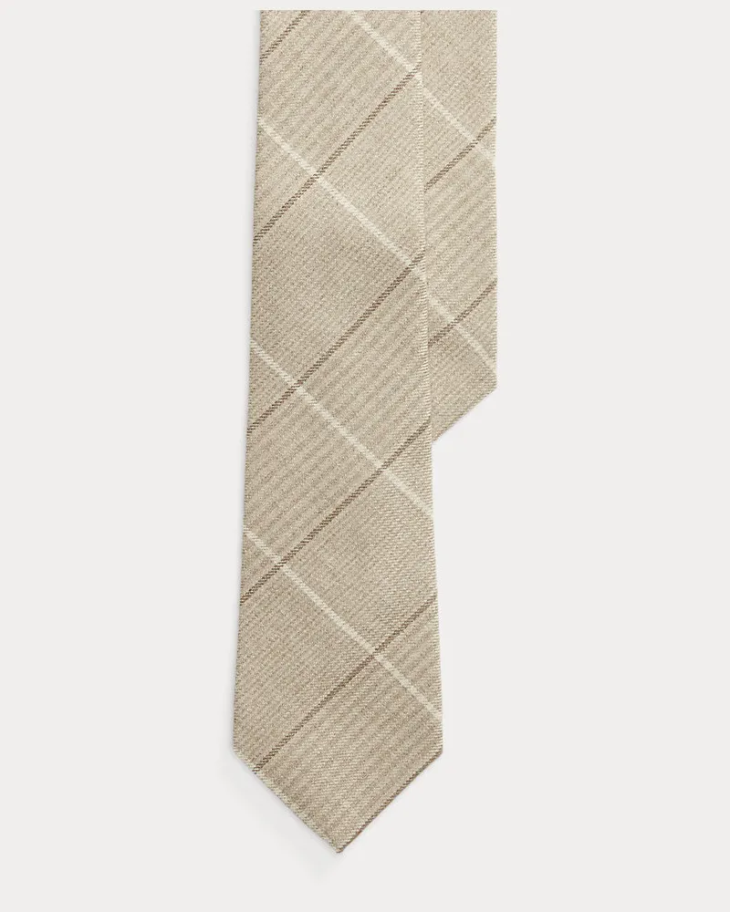 Ralph Lauren Karierte Woll-Seiden-Kaschmir-Krawatte Brown