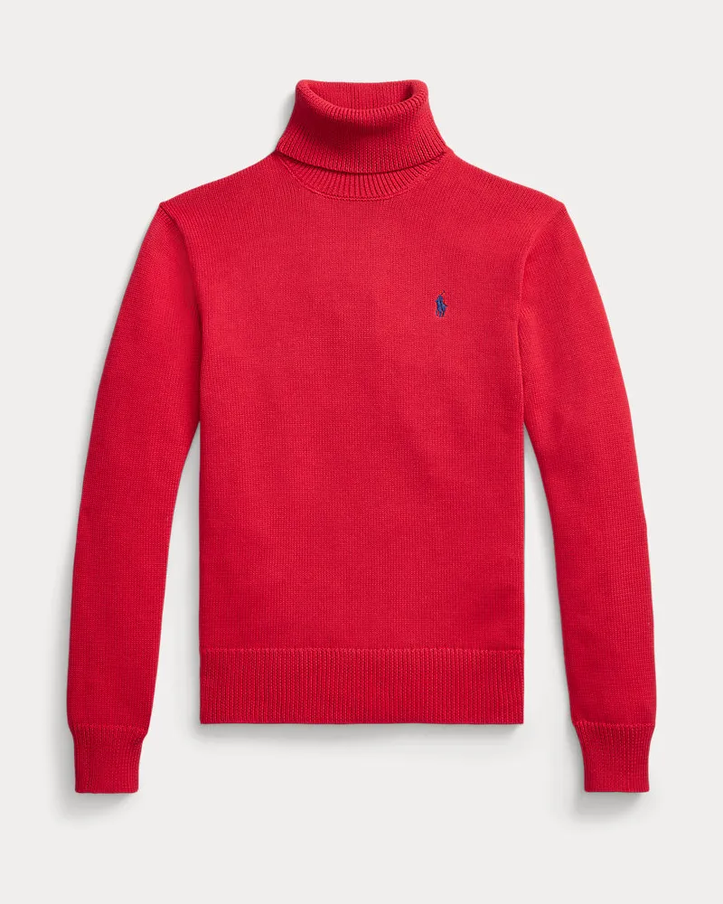 Ralph Lauren Rollkragenpullover aus Baumwolle Red