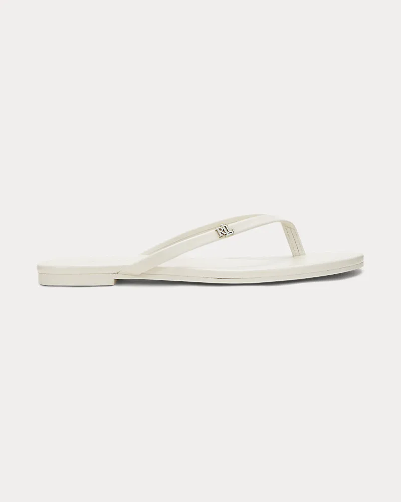 Ralph Lauren Flip-Flop Raquel aus Leder White