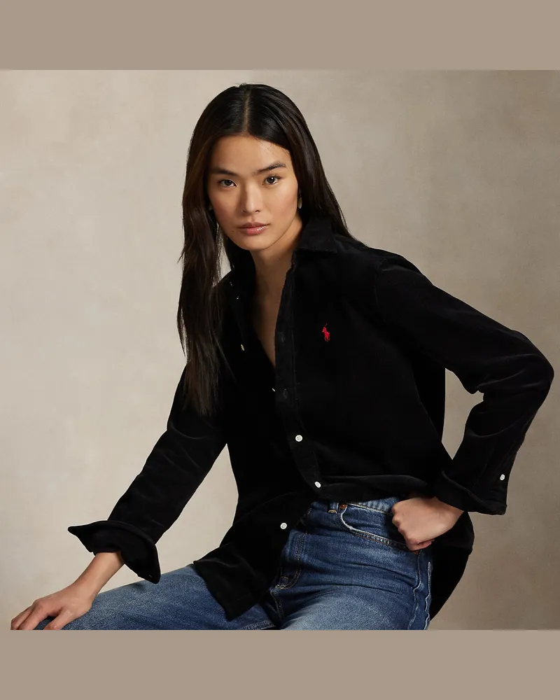 Ralph Lauren Classic-Fit Hemd aus Baumwollkordsamt Black