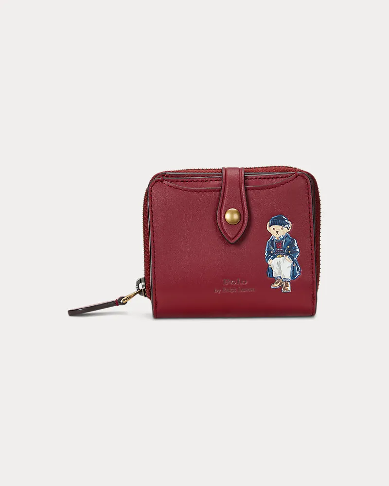 Ralph Lauren Kompakte Brieftasche mit Polo Bear Red