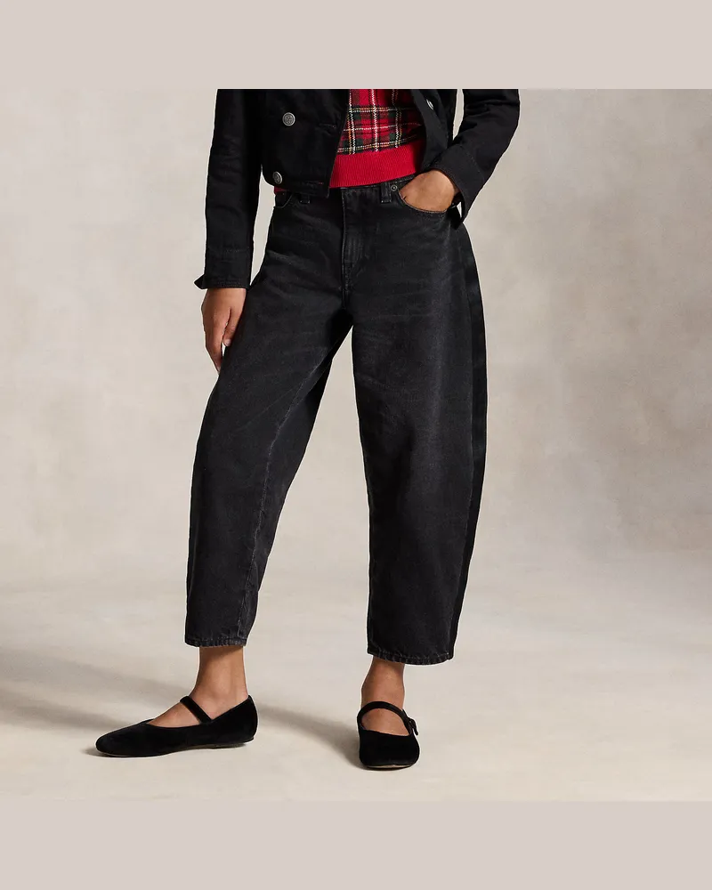 Ralph Lauren Curved-Tapered-Fit Jeans aus Baumwolle Black