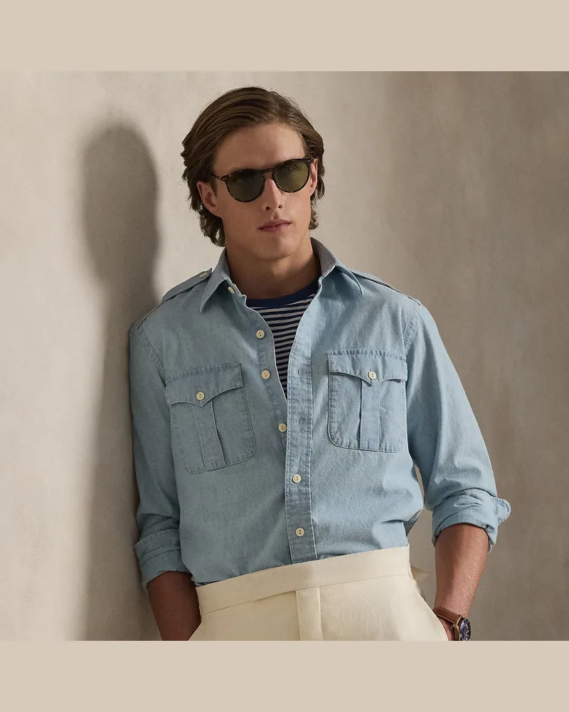 Ralph Lauren Classic-Fit Arbeitshemd aus Chambray Blue