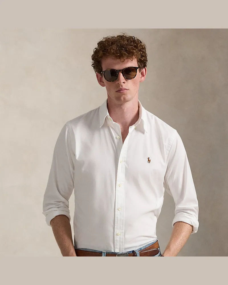 Ralph Lauren Custom-Fit Oxfordhemd mit Stretch White