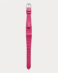 Ralph Lauren Petite-Stirrup-Armband, Alligatorleder Pink