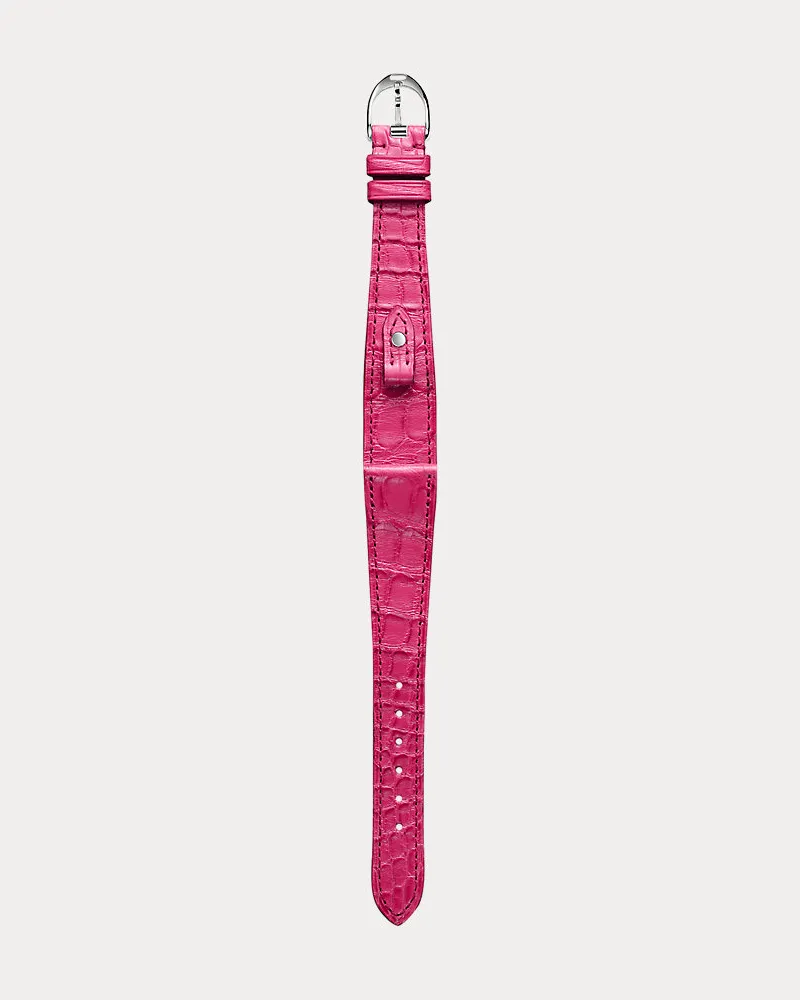 Ralph Lauren Petite-Stirrup-Armband, Alligatorleder Pink