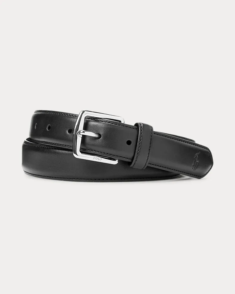 Ralph Lauren Eleganter Gürtel aus Narbenleder Black