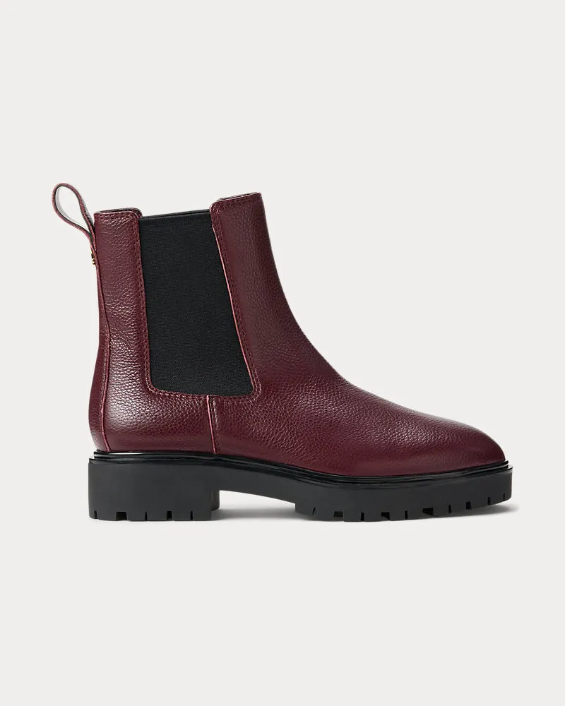 Ralph Lauren Stiefelette Allyson aus Narbenleder Red