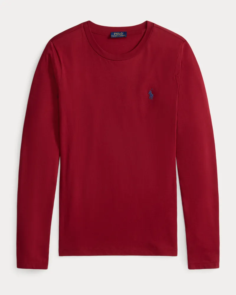 Ralph Lauren Langärmliges Rundhals-T-Shirt aus Jersey Red