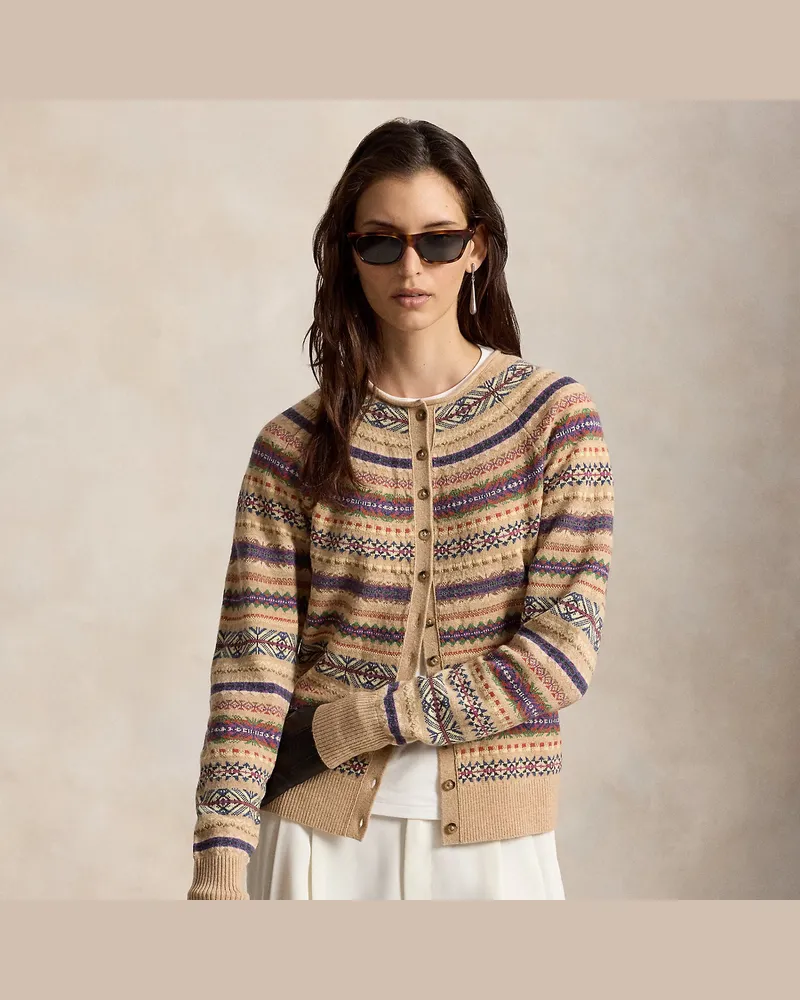 Ralph Lauren Strickjacke mit Fair-Isle-Muster Tan