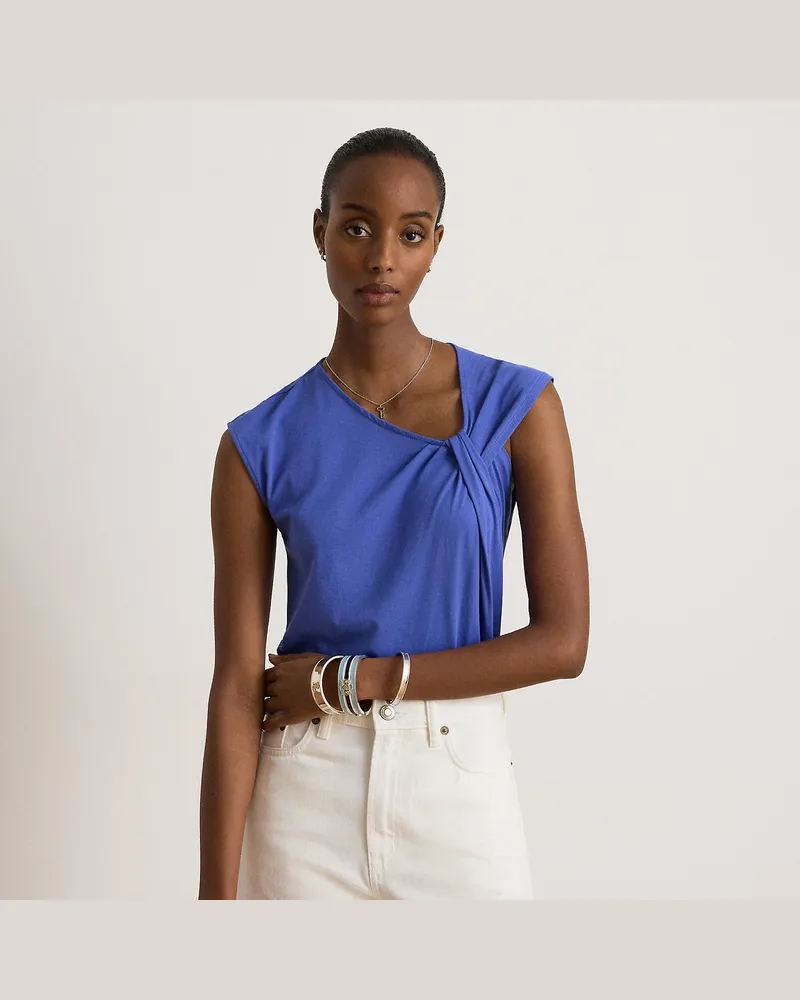 Ralph Lauren Asymmetrisches Top mit Twist-Detail Blue
