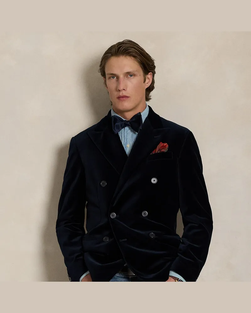 Ralph Lauren Modern-Fit Polo-Jacke aus Samt Blue