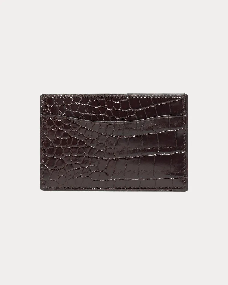 Ralph Lauren Kartenetui aus Alligatorleder Brown