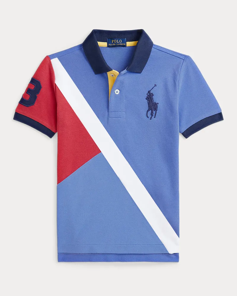 Ralph Lauren Baumwollpiqué-Poloshirt mit Big Pony Blue