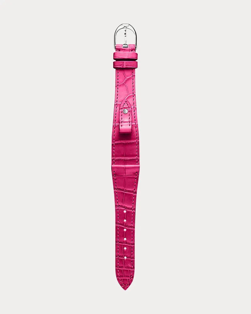 Ralph Lauren Small-Stirrup-Armband, Alligatorleder Pink