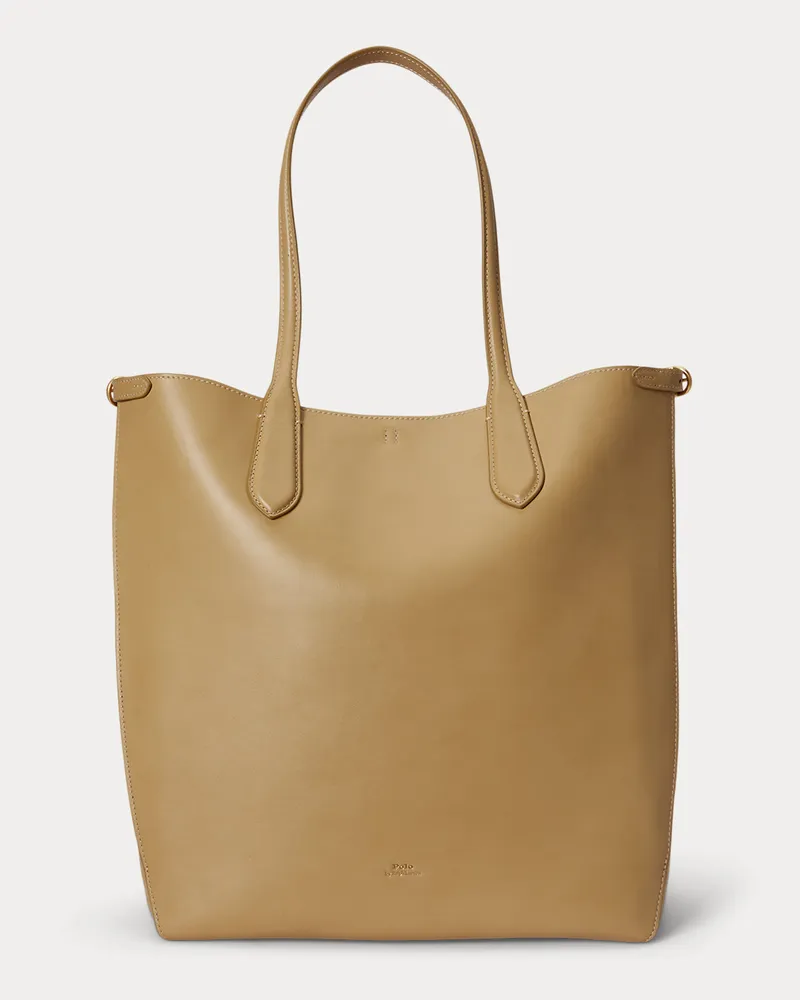 Ralph Lauren Vertikale Tragetasche Bellport aus Leder Tan