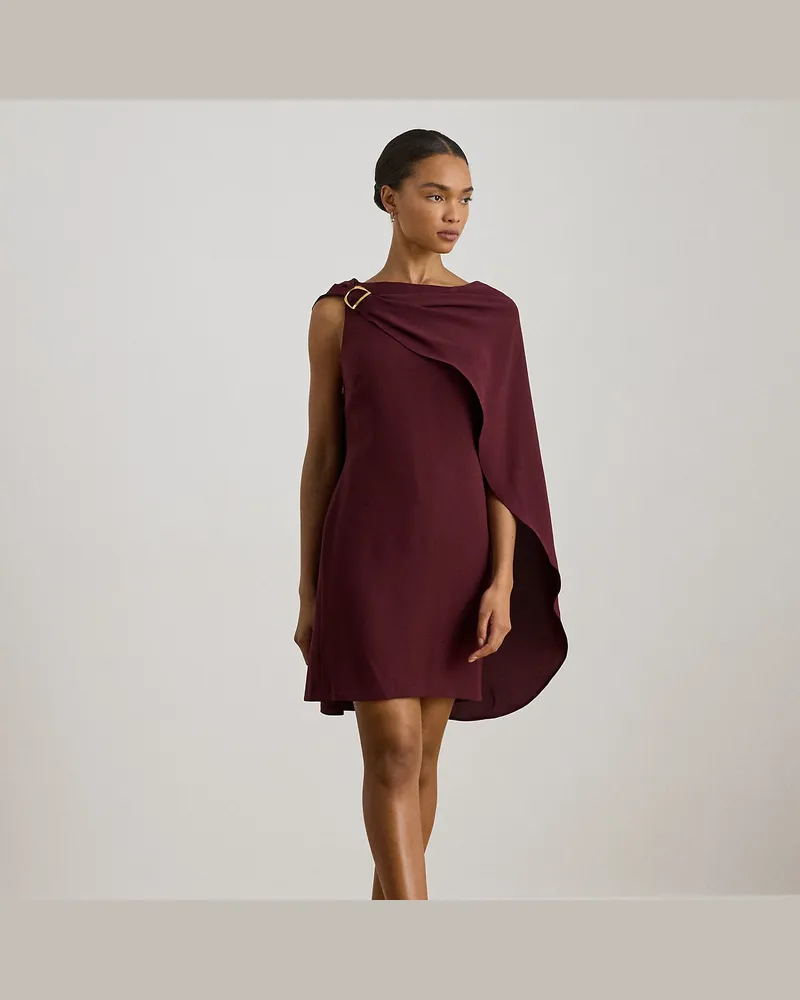 Ralph Lauren Cape-Cocktailkleid aus Georgette Red