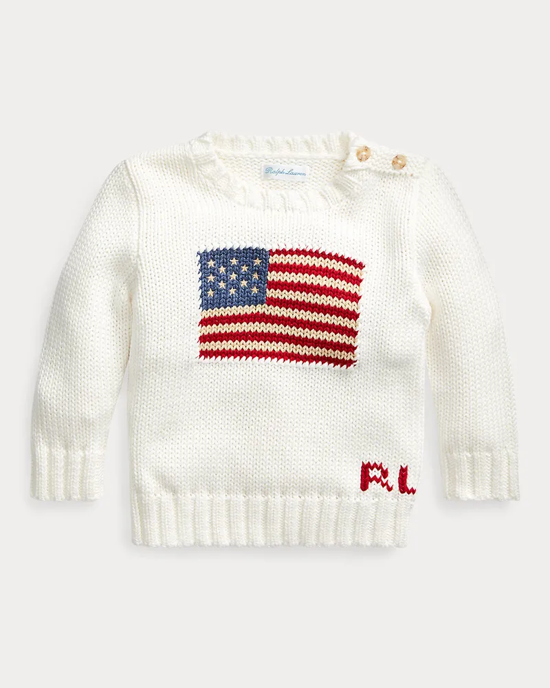 Ralph Lauren Der klassische Flaggenpullover White