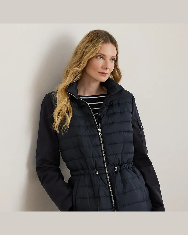 Ralph Lauren Gesteppte Pufferjacke mit Tunnelkragen Blue