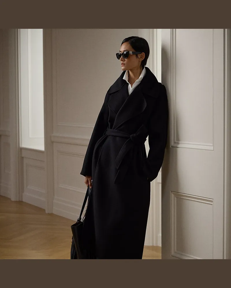Ralph Lauren Mantel Leonarda mit Bindegürtel Black