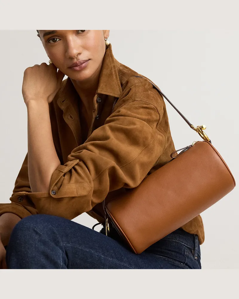 Ralph Lauren Mittelgroße Tasche Blaike aus Nappaleder Brown