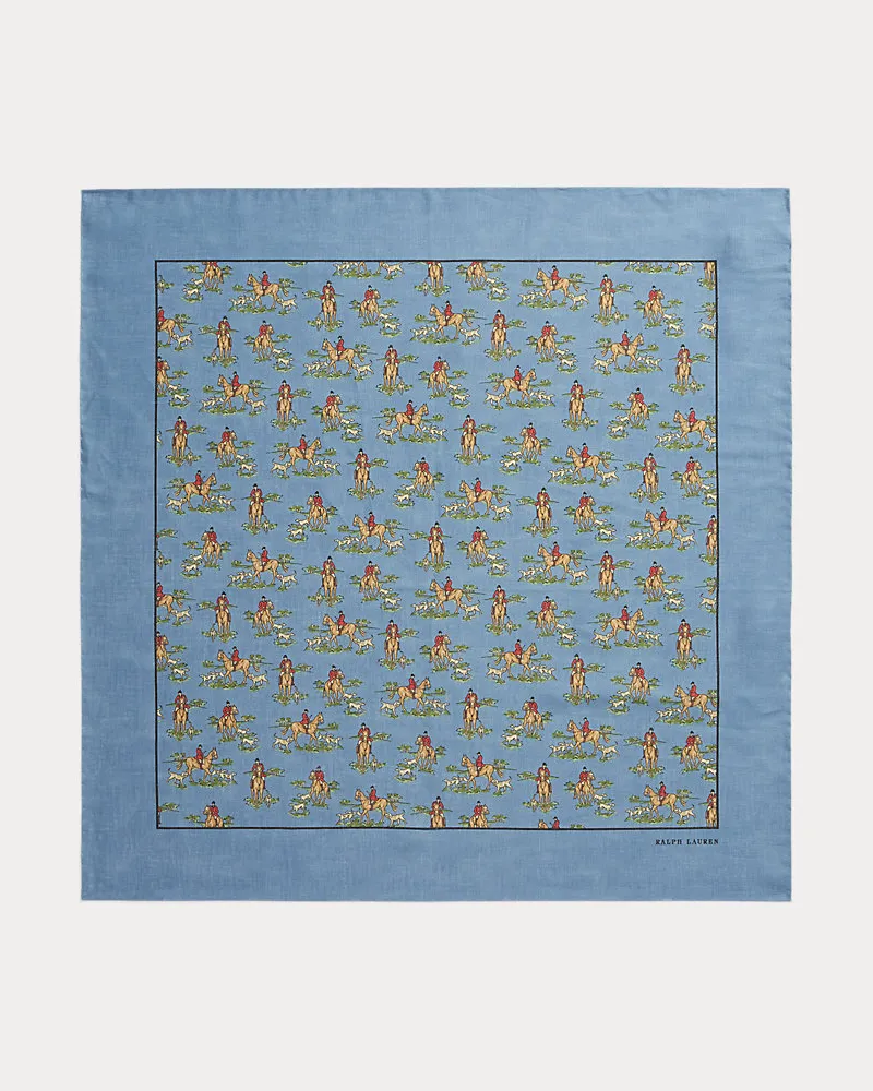 Ralph Lauren Wollbandana mit Reitsport-Druck Blue
