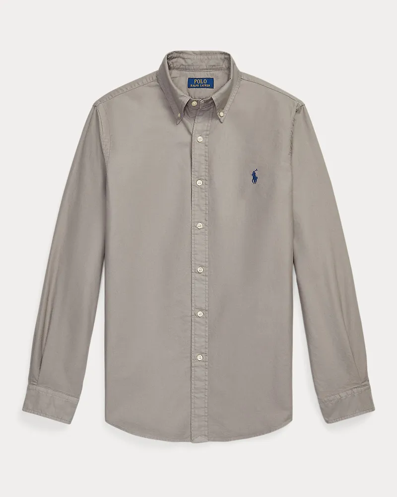 Ralph Lauren Gefärbtes Custom-Fit Oxfordhemd Grey